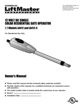 Chamberlain LiftMaster LA412 Manuals | ManualsLib