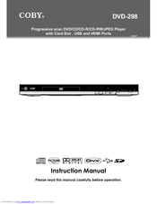 Coby DVD298 - 1080p Upconversion DVD Player Manuals | ManualsLib