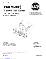 Craftsman 24838 - 42 in. Lawn Tractor Snow Thrower Manuals | ManualsLib