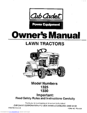 Cub Cadet 1325 Manual