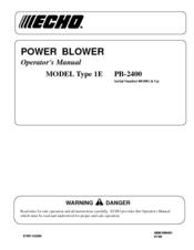 Echo PB-2400 Manuals | ManualsLib