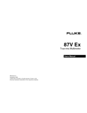 Fluke 87V Ex Manuals | ManualsLib