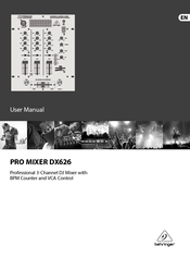 Behringer Pro Mixer Dx626 User Manual Pdf Download Manualslib