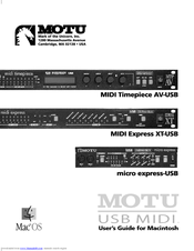 Motu Midi Express Xt Manuals Manualslib