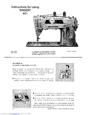 Singer 401 Manuals | ManualsLib