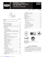 Bryant CONDENSING GAS FURNACE 340MAV Manuals | ManualsLib