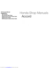 1993 Honda Accord Repair Manual Pdf Download