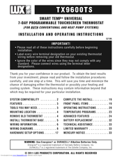 Lux Products Smart Temp Tx9600ts Manuals Manualslib