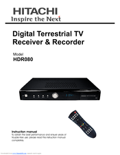 Hitachi Hdr080 Instruction Manual Pdf Download Manualslib