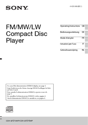Sony CDX-GT270MP Manuals | ManualsLib