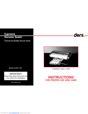 Deni 1920 Instructions For Proper Use And Care Manual Pdf Download Manualslib