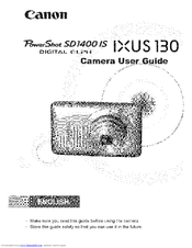 Canon PowerShot SD1400IS IXUS130 Manuals | ManualsLib