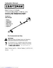 Craftsman Weedwacker 358 791520 Instruction Manual Pdf Download Manualslib