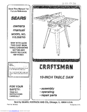 Craftsman 113.298760 Manuals | ManualsLib