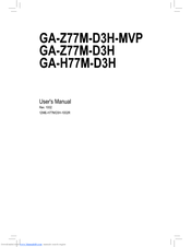 Gigabyte Ga Z77m D3h User Manual Pdf Download Manualslib