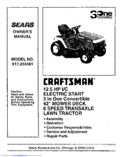 Craftsman 917 255581 Owner S Manual Pdf Download Manualslib