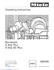 Miele Novotronic G 842 Plus Operating Instructions Manual Pdf