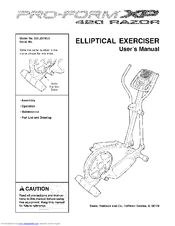 Proform Xp 4 Razor User Manual Pdf Download Manualslib