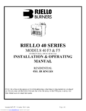 Riello 40 F5 Installation Amp Operating Manual Pdf Download