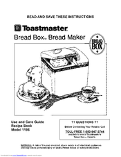 Toastmaster Bread Box 1196 Manuals | ManualsLib