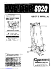 Weider 8920 Manuals | ManualsLib