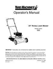 Yard machines Series 020 Manuals | ManualsLib