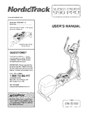 Nordictrack Audiostrider 990 Pro Elliptical Manuals | ManualsLib