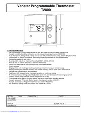 Venstar T2800 Manuals | ManualsLib