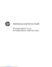 Hp Prodesk 600 G1 Small Form Factor Manuals