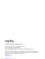 Clarity XLC 3.4 Manuals | ManualsLib