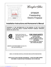 Comfort Glow Freestanding Electric Fireplace Ef5802r Manuals