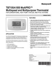 Honeywell TB7100A1000 - MultiPro Commercial Thermostat Manuals | ManualsLib