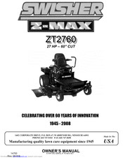 Swisher Z-max ZT2760 Manuals | ManualsLib