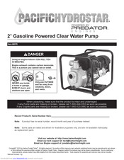 Pacific Hydrostar Pacifichydrostar 2 Gasoline Powered Clear Water Pump Manual Pdf Download Manualslib