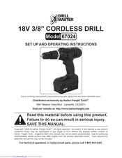 Drill Master 18v 3 8 67024 Set Up And Operating Instructions