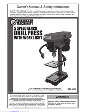 Central Machinery 5 Speed Bench Drill Press With Work Light