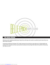 Catalinbread Belle Epoch Tape Echo Manuals | ManualsLib