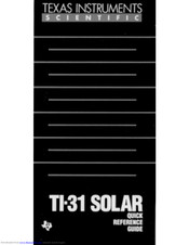 Texas instruments TI-31 Solar Manuals | ManualsLib