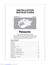 Panasonic Whisper Value Lite Fv 08vsl1 Manuals Panasonic Whisper Value Lite Fv 08vsl1