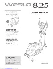 Weslo 8 25 Elliptical User Manual Pdf Download Manualslib