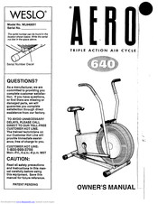 weslo aero 750 exercise bike