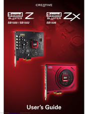 Creative Soundblaster Z Sb1502 Manuals Manualslib