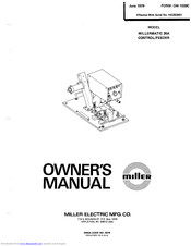 Miller electric MILLERMATIC 30A CONTROL/FEEDER Manuals | ManualsLib