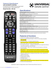 Universal remote control URC-A6 Manuals | ManualsLib