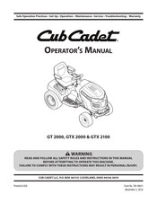 Cub Cadet Gt 2100 Manuals Manualslib