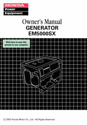 Honda EM5000SX Manuals | ManualsLib