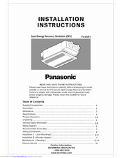 Panasonic FV-04VE1 Manuals | ManualsLib