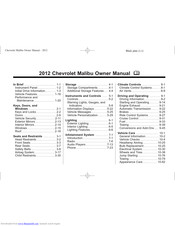 Chevrolet 2012 Malibu Manuals | ManualsLib