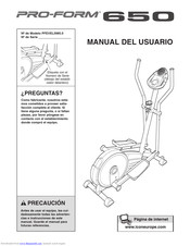 Proform 650 Cardio Cross Trainer Elliptical Manuals | ManualsLib