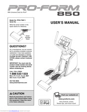 Pro-form 850 Elliptical Manuals | ManualsLib